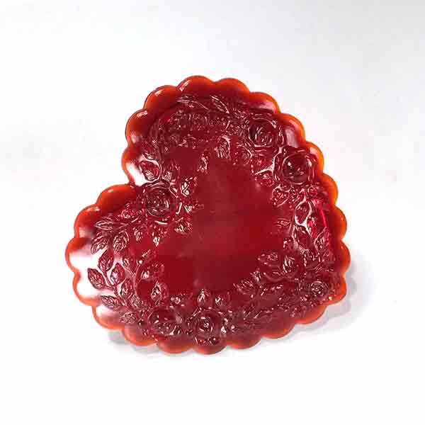 Mosser Glass Red Rose Garland Heart Lidded Trinket - Image 3
